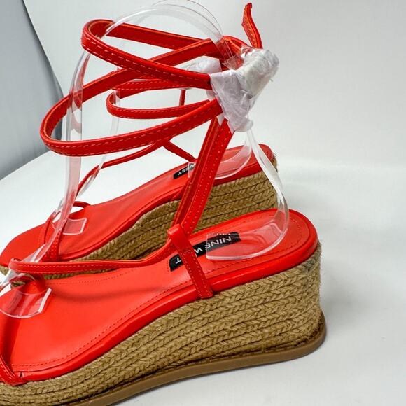 Nine West Alexx Orange Strappy Wedge Espadrille Sandal, NEW, Size 6, MSRP $89 - Picture 6 of 14